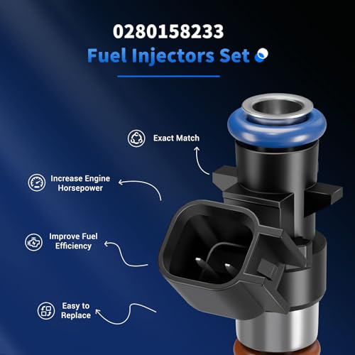 6Pcs Fuel Injectors Fit for Dodge Ram Jeep Chrysler 0280158233 - size: 0280158233