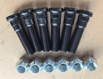 6pcs 9/16"-18 x 2.32 in. UHL Length 0.622 in. Knurl Press-in Wheel Studs with Lug Nuts Replacement for 5,200 to 7,000-lb. Trailer Axle Trailer Hub