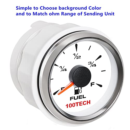 100TECH Marine Fuel Gauge Boat Gauge Fuel Gauge 5 Signal Adjustable White - size: White(Signal Selectable Fuel Gauge), style: Signal Selectable Fuel Gauge