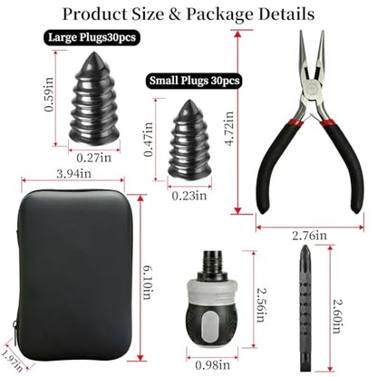 Tire Repair Kit, 60PCS Rubber Tire Repair Plugs, 3-in-1 Ratchet Tool