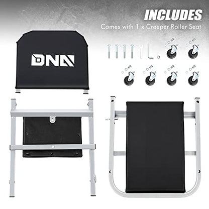 ‎DNA MOTORING TOOLS-00185 36 Inches 2 IN 1 Rolling Folding Car Creeper/Seat, 6 Pcs 2" Casters, 150kg Weight Capacity, Gray - color: Grey, size: 36 Inches