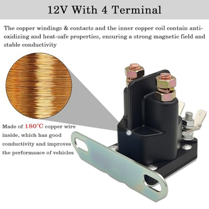 4011072 Starter Solenoid Relay, Compatible with Polaris ATP 330 500 Magnum 330 Scrambler 500 Sportsman 400 600 700 800 Trail Boss 330 2005 Ranger 500 700 ATV UTV Replace 2410437 4011251 4011334 - size: 4011072