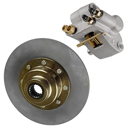 Caltric Rear Brake Caliper with Disc Rotor Compatible with Polaris Sportsman 500 4x4 1998 1999 2000 2001 2002 with Pads