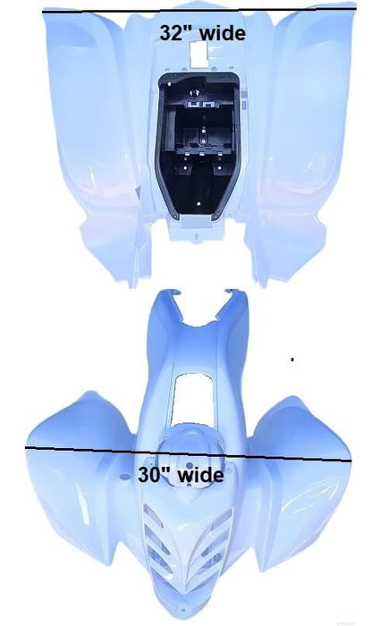 30" wide Plastic Body for Baja 90cc Hensim HS150cc Roketa 150cc Yamoto 110cc Taotao 250E Hensim 150cc Red Cat (White) - color: White