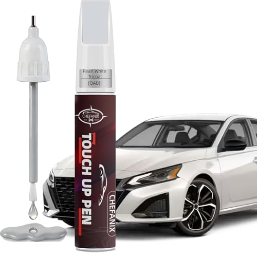 Pearl White Tricoat(QAB) Touch Up Paint Pen Compatible with Nissan - Exact Color Match, 2-in-1 Brush & Pen,Car Paint Scratch Repair Kit for Rogue/Sentra/Altima/Frontier/Pathfinder/Kicks/Versa/Murano - color: Pearl White Tricoat(QAB) for 370Z/Altima/Ariya/