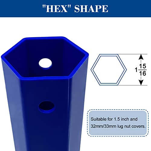 Lug Nut Cover Socket HEX Shape Installation Tool for 1.5-inch and 32mm/33mm Lug Nut Covers on Semi Trucks, Trailers, Trucks, RVs - 1 Unit