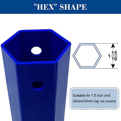 Lug Nut Cover Socket HEX Shape Installation Tool for 1.5-inch and 32mm/33mm Lug Nut Covers on Semi Trucks, Trailers, Trucks, RVs - 1 Unit