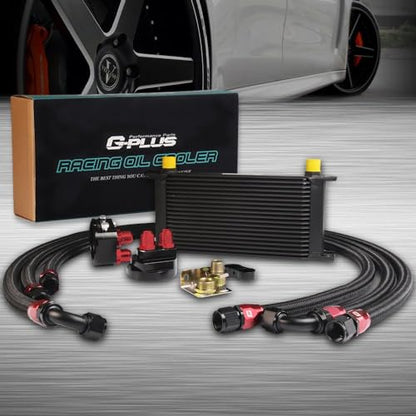 G-PLUS 19 Row AN10-10AN Engine Transmisson Oil Cooler Kit & Oil Cooler Kit English-style A Black - color: Black-Separation Style, size: 19 ROW