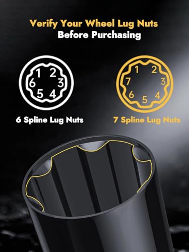 MIKKUPPA Small 6 & 7 Spline Lug Nut Socket, 2 Piece Wheel Lock Key Set - color: Black, size: 6+7 Spline - 2PCS