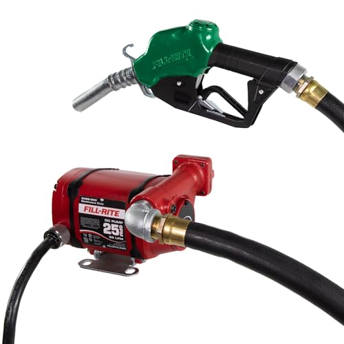 Fill-Rite NX25-DDCNF-AA 12V / 24V 25 GPM Foot Mounted Fuel Transfer Pump w/Discharge Hose & Auto Nozzle (Green) - style: Standard Accessories (Foot)