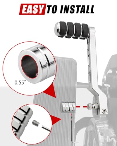 Heel/Toe Shifter Shaft Cap End Cover Compatible with Harley 1986-2017 FL Softail, 1988-2025 Touring Road King Street Electra Glide, 2008-later Trike Models (Chrome) - color: Chrome