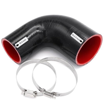 90 Degree Elbow ID 2 to 2.5 inch Silicone Reducer Coupler Hose - size: ID 2-2.5"