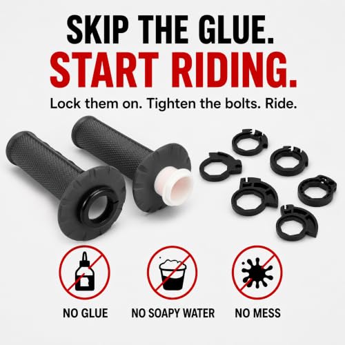 Motorcycle Lock-on Grips 7/8”Handlebar Handle Gray - color: gray