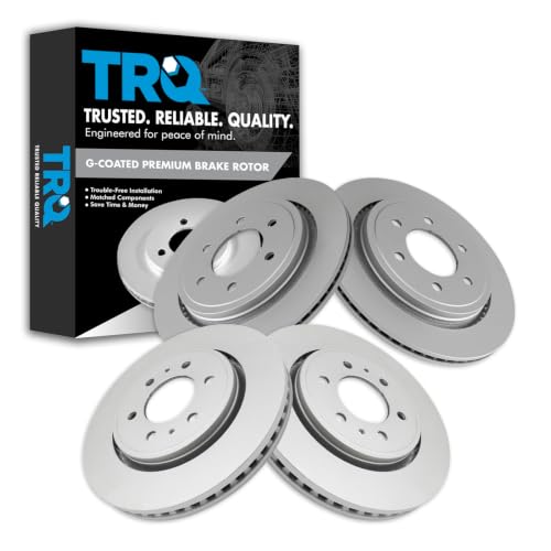 TRQ Front and Rear Brake Rotors Set Premium G-Coated - style: BRA15443