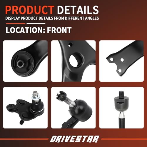 Front Suspension Kit Lower Control Arm Ball Joint Tie Rod End - size: CAK1327