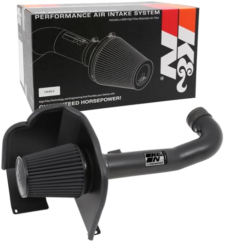 K&N Cold Air Intake System: Dry-Flow Air Filter, Increase Performance & Towing: Compatible with 2014-2020 Chevy/GMC/Cadillac Silverado 1500, Suburban, Tahoe, Sierra 1500, Yukon, Escalade, 71-3082 - style: Black Hawk