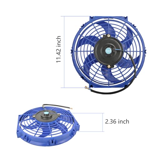 10" Electric Radiator Cooling Fan Assembly Kit 12V 80W，Blue, 2 PCS - size: 10” -2PCS, style: Blue