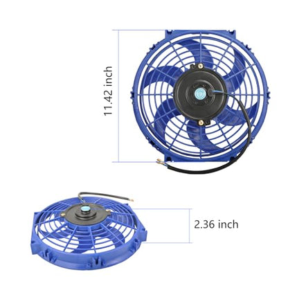 10" Electric Radiator Cooling Fan Assembly Kit 12V 80W，Blue, 2 PCS - size: 10” -2PCS, style: Blue