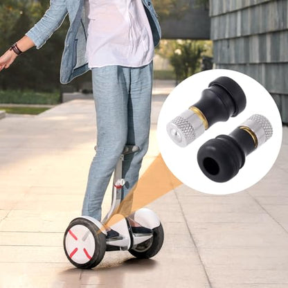 Tubeless Tire Valve Stems for Electric Scooter - color: Black&Yellow&Silver, 2 Pcs