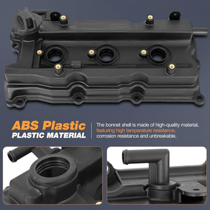 Nilight Pair Engine Valve Cover with Gasket, Replace# 132647Y010 132648J102 - size: for Infiniti I35 2002-2004, Nissan Altima 02-06