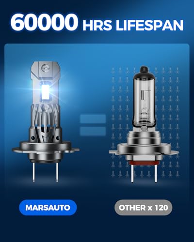 Marsauto M1S H1+H7 180000LM Fanless LED Bulbs 6000K Cool White, 4-pack - color: SUPER 6000K WHITE, size: H1+H7