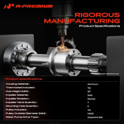 A-Premium Water Pump with Thermostat & Gasket Compatible with GM Vehicles