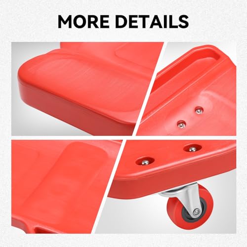 Auto Dynasty 38 in Low-Profile Under-Car Rolling Mechanic Creeper - color: Red T Shape