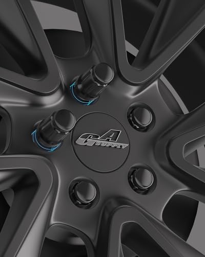 GAsupply M12x1.25 Lug Nuts Spline Black, 1.38" Tall Cone Seat, 20Pack+1 Key - color: Black, size: M12x1.25, style: 20 Pack-1.38" Tall