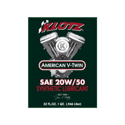 Klotz 4 Quart 20W/50 Synthetic Motor Oil Change Kit for 1986-2022 Evolution Sportster – Basic Kit - size: 4 Quart Basic - Evolution Sportster