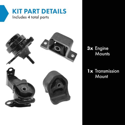 TRQ Engine Motor Transmission Mount Kit Set of 4 - style: MTA71096