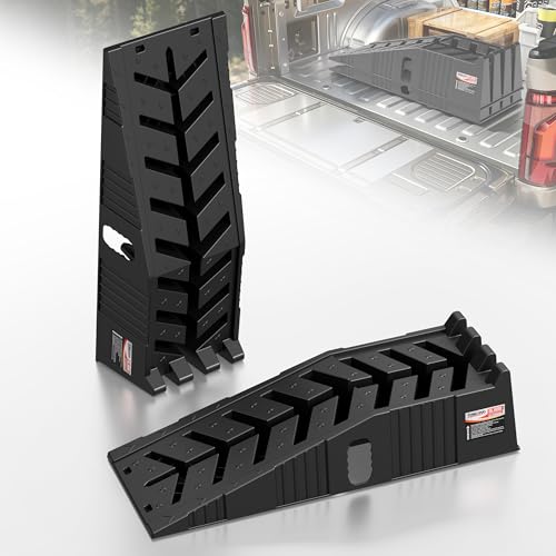 16000lb Stackable Heavy Duty Car Ramps for Oil Change,Save 50%Space