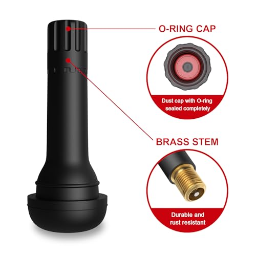 SUNSOUL TR414 Brass Stem EPDM Rubber Snap-in Tire Valve Stems for 0.453 Inch 11.5mm Rim Holes, Pack of 100pcs Valves - color: TR414-100pcs