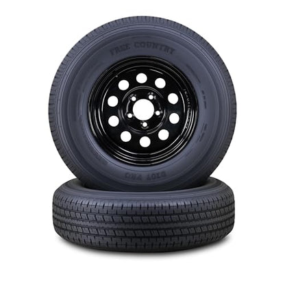 Free Country Trailer Tire Wheel ST215/75R14 8PR D 108N 5X4.5" Black Mod Pk2 - size: ST215/75R14 /5x4.5