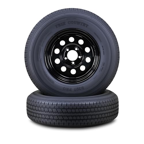 Free Country Trailer Tire Wheel ST215/75R14 8PR D 108N 5X4.5" Black Mod Pk2 - size: ST215/75R14 /5x4.5