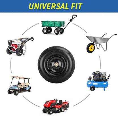 GICOOL 4.00-6 Flat Free Tire and Wheel, 13'' Solid Wheelbarrow Tire, 1 PK