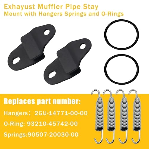 Exhaust Muffler Pipe Stay Mount with Hangers Springs and O-Rings