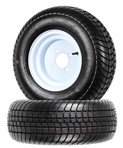 eCustomrim 2-Pack Trailer Tire Rim Assembly 205/65-10 20.5X8.0-10 White