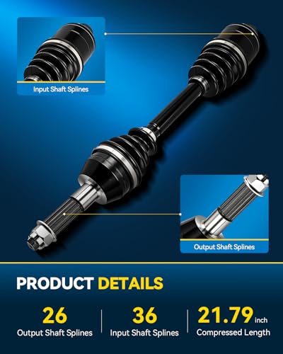 PHILTOP Rear CV Axle Shaft Assembly for Sportsman 500 EFI, Sportsman 570 - size: 21.8 in