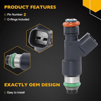 FJ977 Fuel Injector Set 8Pcs 4Holes, Compatible with 2007-2009 Chevrolet GMC Tahoe Suburban Avalanche Silverado Express 1500 Yukon Savana 1500 Sierra 1500 5.3L V8 Engine, Replace# 217-2436