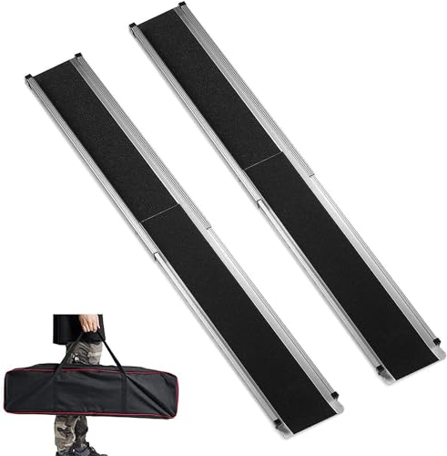 gardhom 6FT Telescoping Portable Wheelchair Ramp with Carrying Case - size: 6FT(can be used as 3.5FT or 6FT)