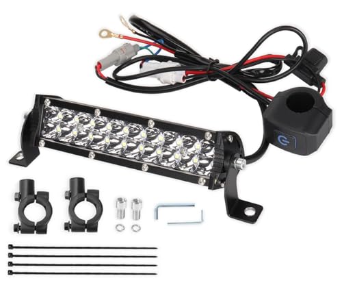 Dirt Bike Light Bar LED 60W 2500LM Motorcycle Headlight Kit Switch Universal for 7/8" Handlebars CRF110 CRF230F CRF250F TTR110 TTR110E 2008-2022 KLX110 KLX140 RM85 RMZ250 YZF450 All Years Pit Bike