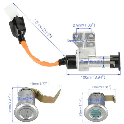 YOXUFA Ignition Switch Key Assembly for Chinese Scooter Moped GY6 49cc 50cc 150cc Tao Tao VIP Icebear Jonway Roketa Tank Peace Sports Vitacci Magnum Sunny Replacement Parts