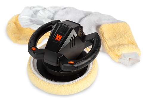 WEN 20V Max Cordless 10-Inch Random Orbital Polisher and Waxer Kit with 2Ah Battery, Charger, and Bonnets (20870) - size: Cordless