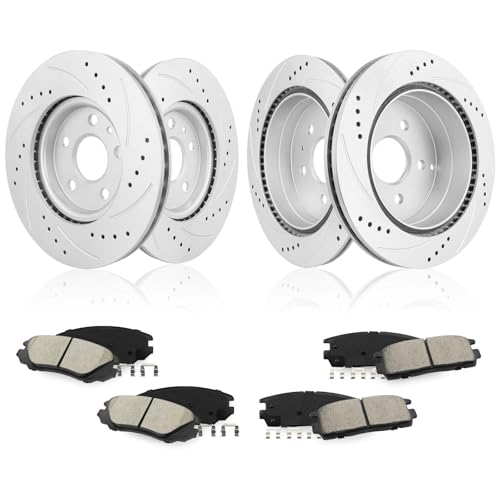 Betthand Brakes and Rotors Fit for 2010-2017 Chevy Equinox, GMC Terrain - size: 580746*2+580763*2+D1421-8536+D1275-8391