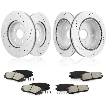 Betthand Brakes and Rotors Fit for 2010-2017 Chevy Equinox, GMC Terrain - size: 580746*2+580763*2+D1421-8536+D1275-8391