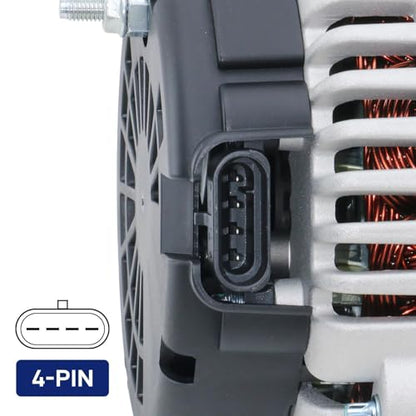Alternator High Output 253 AMP Replacement New for 2001-2004 Chevrolet Silverado Express 1500 2500, Suburba 1500 2500, GMC Sierra Savana 1500 2500 4.3 4.8 5.3 6.0 6.6 8.1L, 10464405 15263859 19244751