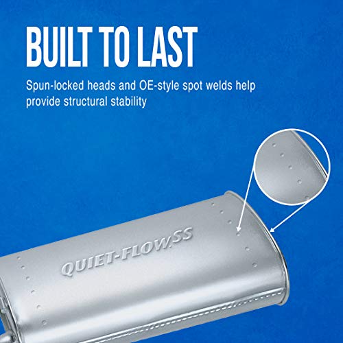Walker Quiet-Flow SS 40248 Direct Fit Exhaust Muffler Assembly 2.5" Inlet (ID) 2.5" Outlet (ID) for Dodge Dakota