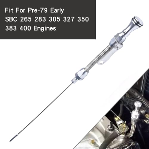 Stainless Steel Flexible Engine Oil Dipstick Compatible with Pre-79 Early (1955-1979) SBC Chevy 265 283 327 350
