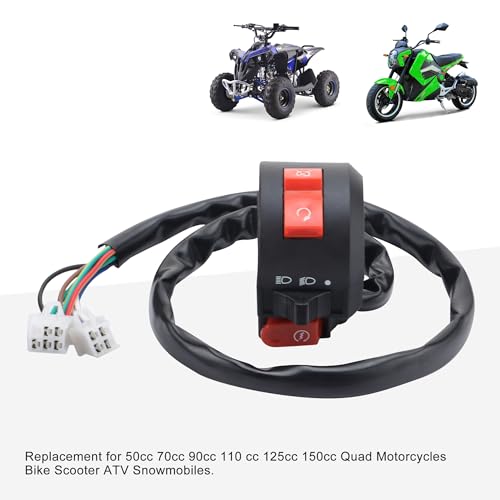 GOOFIT 5+4 Pin 9 Wire 3 Function Left Starter Kill Light Switch Assembly Replacement for 50cc 70cc 90cc 110 cc 125cc 150cc ATVs Quad Motorcycles Bike Scooter ATV Snowmobiles.