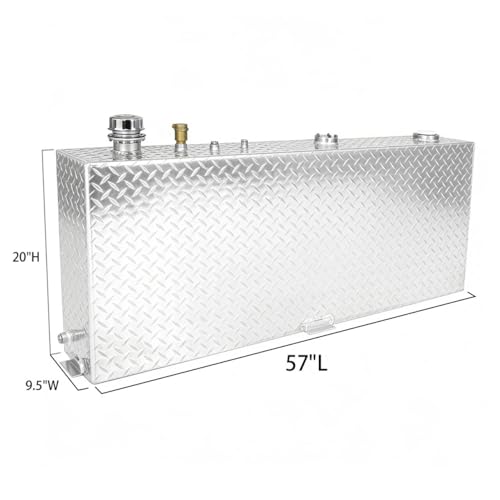 Aluminum Rectangular Liquid Tank, 45 Gallon Capacity, 57 × 9.5 × 20 inches